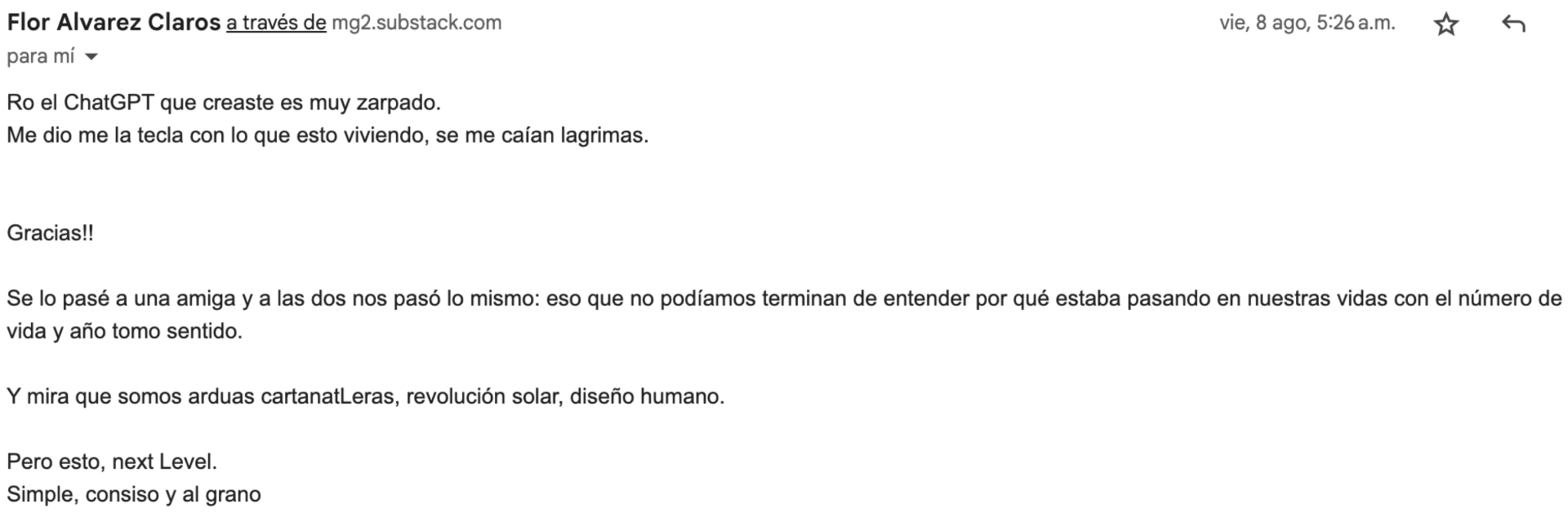 Email de Flor Alvarez Claros