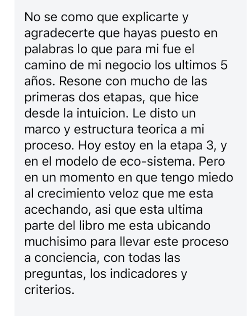 Mensaje de una lectora sobre las etapas del libro